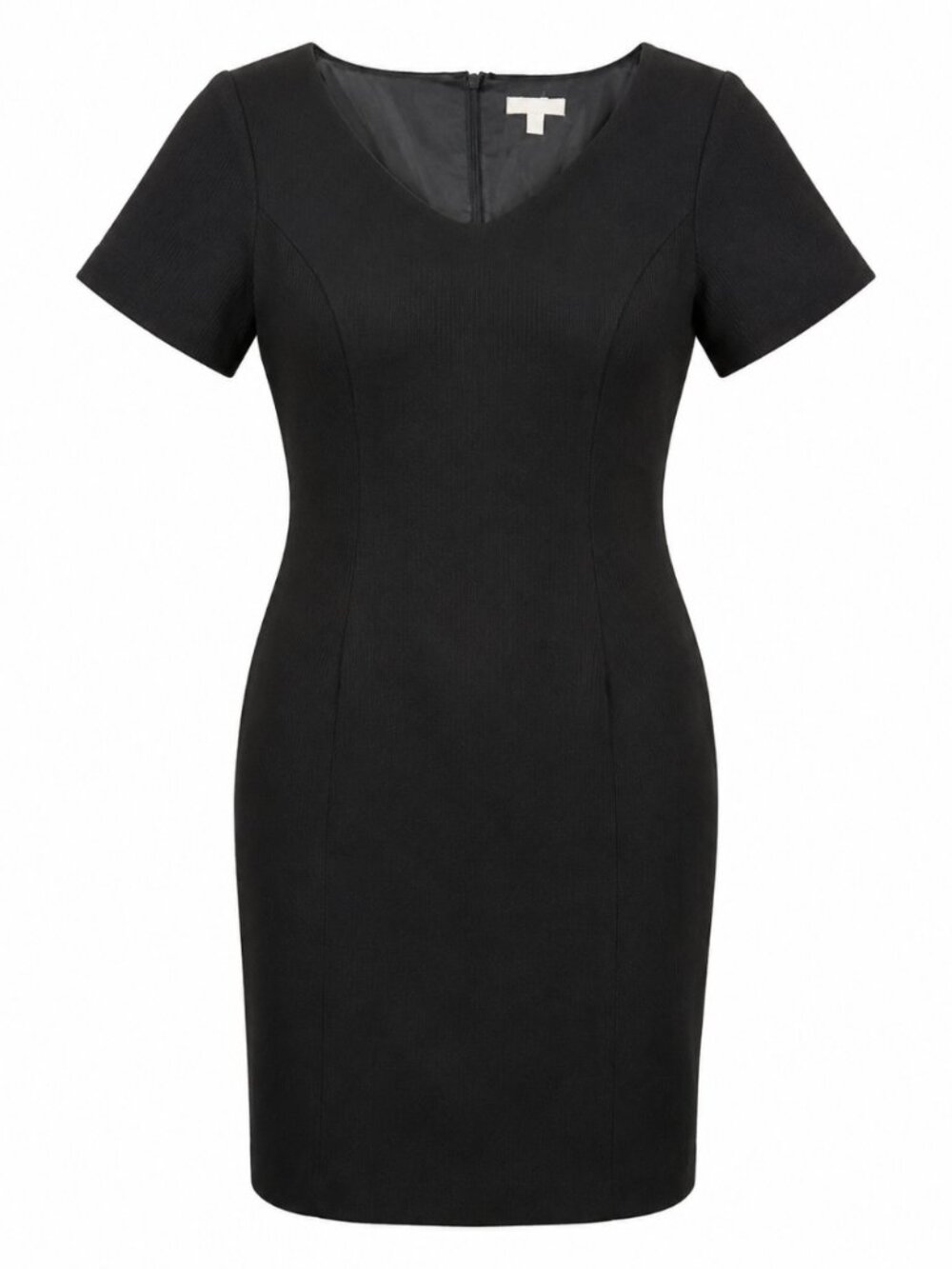 Precis Petite Black Textured Short-Sleeve Sheath Dress Women's 10